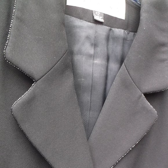 VTG NIPON Black w/Beading evening Blazer 10 - Picture 6 of 11
